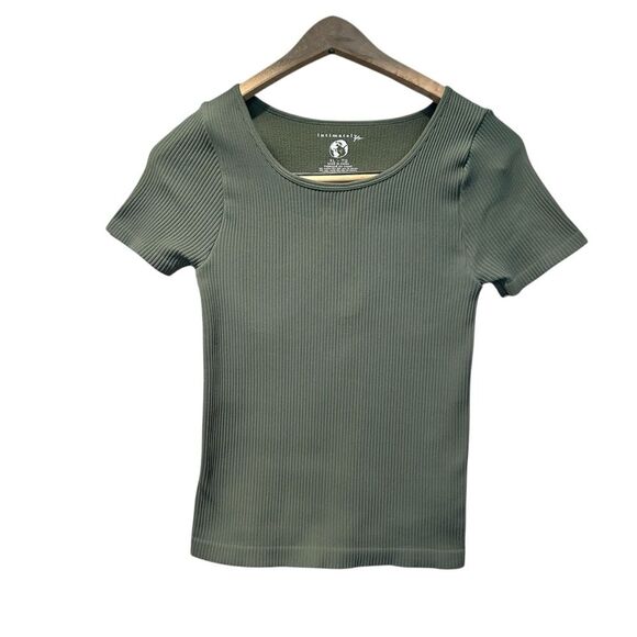 NWT Free People XYZ Recycled Baby Tee Green XL - Picture 3 of 6